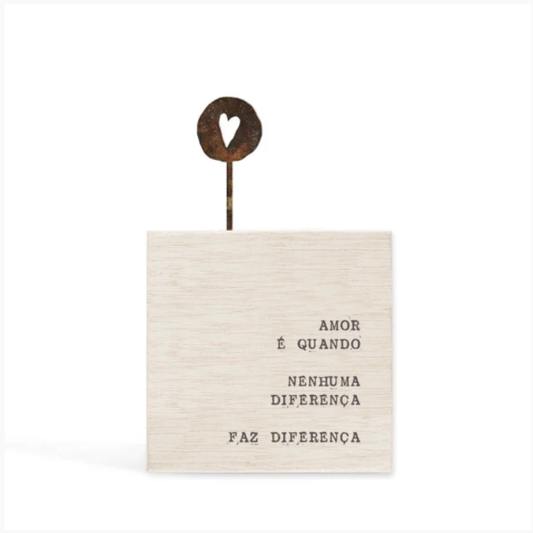Bloco Cubo "Amor é Quando..."