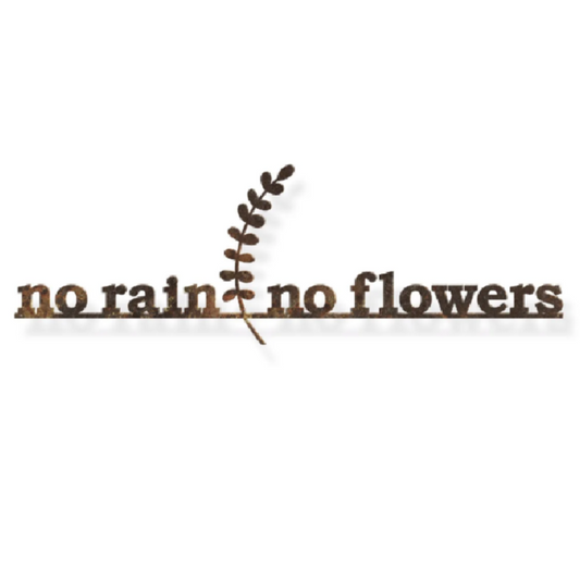 Frase de Ferro - No Rain, No Flowers