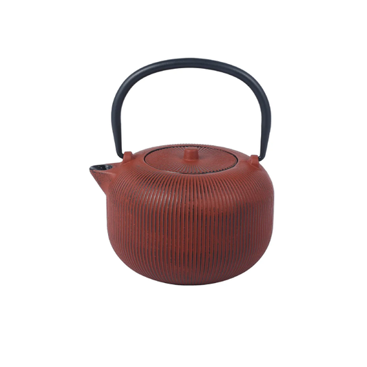 Chaleira de Ferro Canelado Vermelho 1L