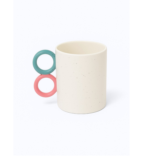Caneca de Cerâmica Branca com Alça Dupla