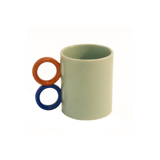 Caneca de Cerâmica Verde com Alça Dupla