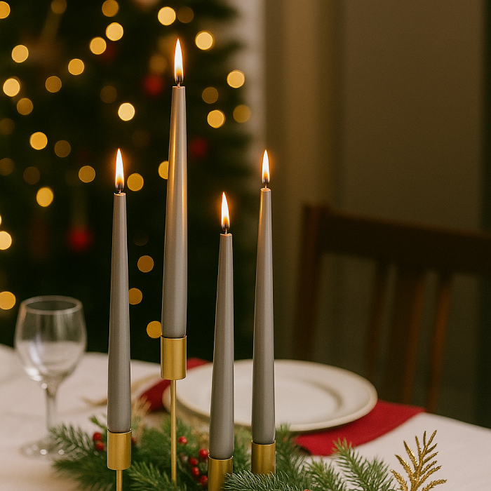 Conjunto de Velas Cônicas Cinza