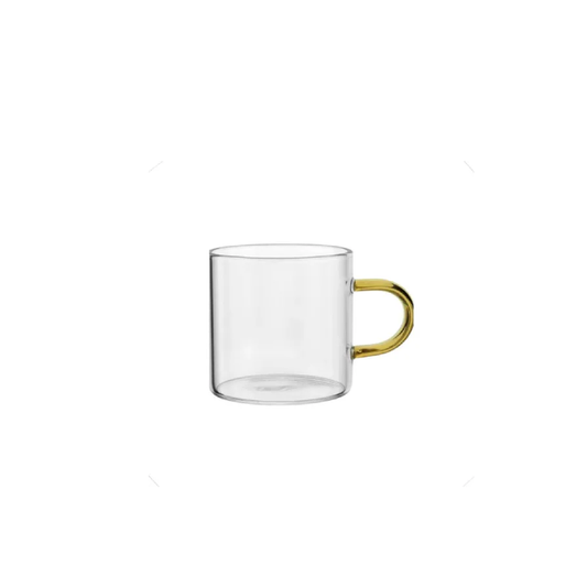 Xícara de Vidro com Alça Amarelo