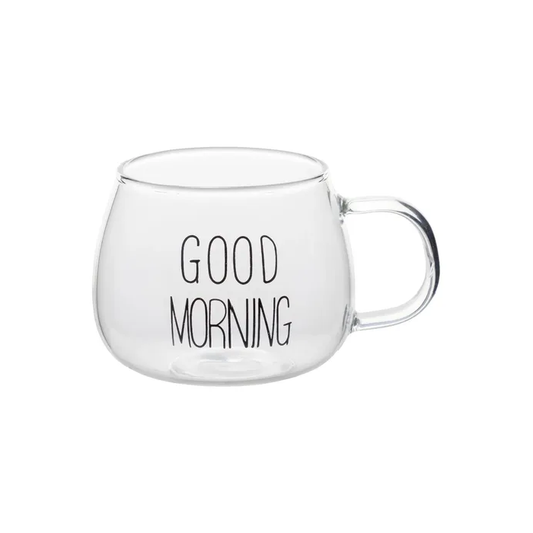 Xicara de Vidro Good Morning