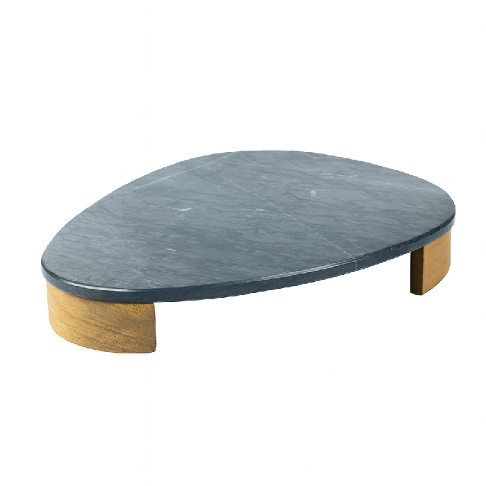 Bandeja Decorativa de Mármore e Madeira