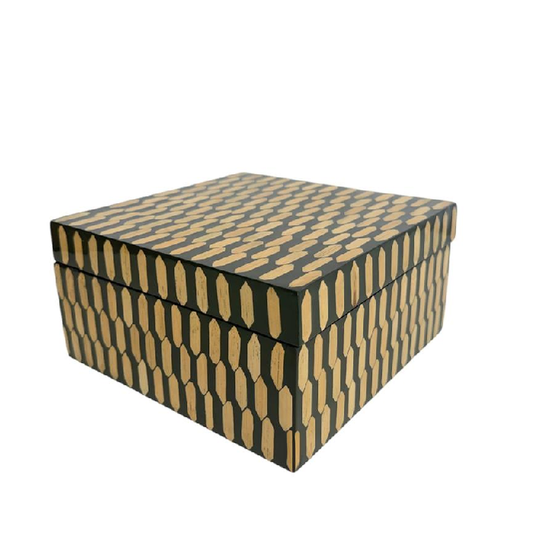 Caixa Quadrada Decorativa em Bambu G