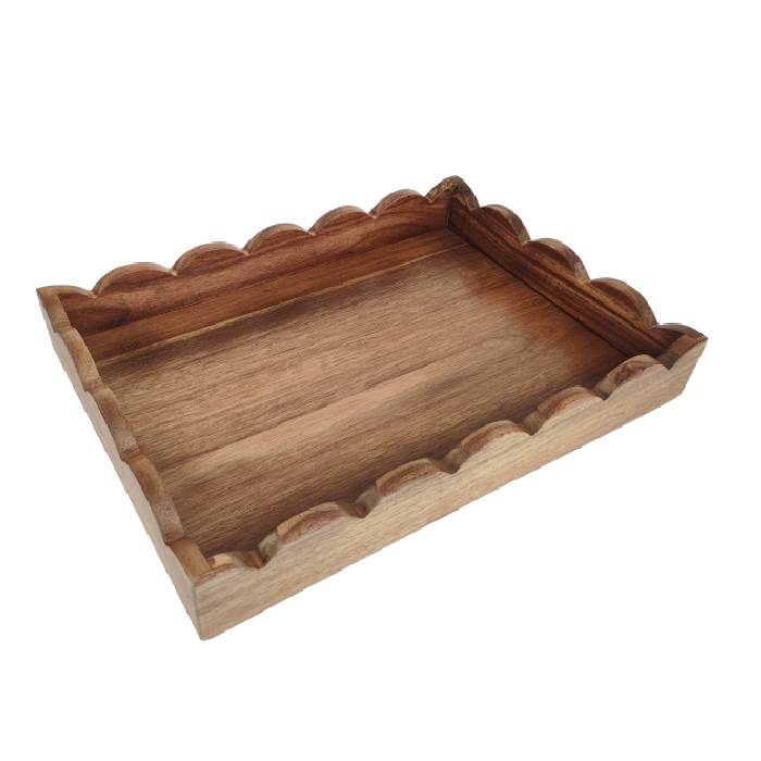 Bandeja Wave de Madeira Acácia