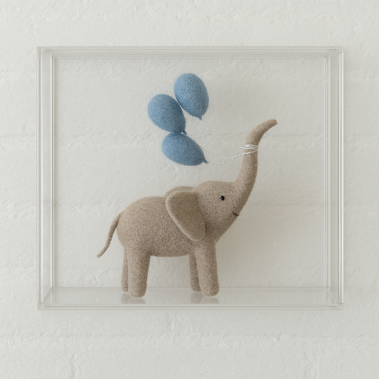 Caixa de Acrílico Elefante com Balões