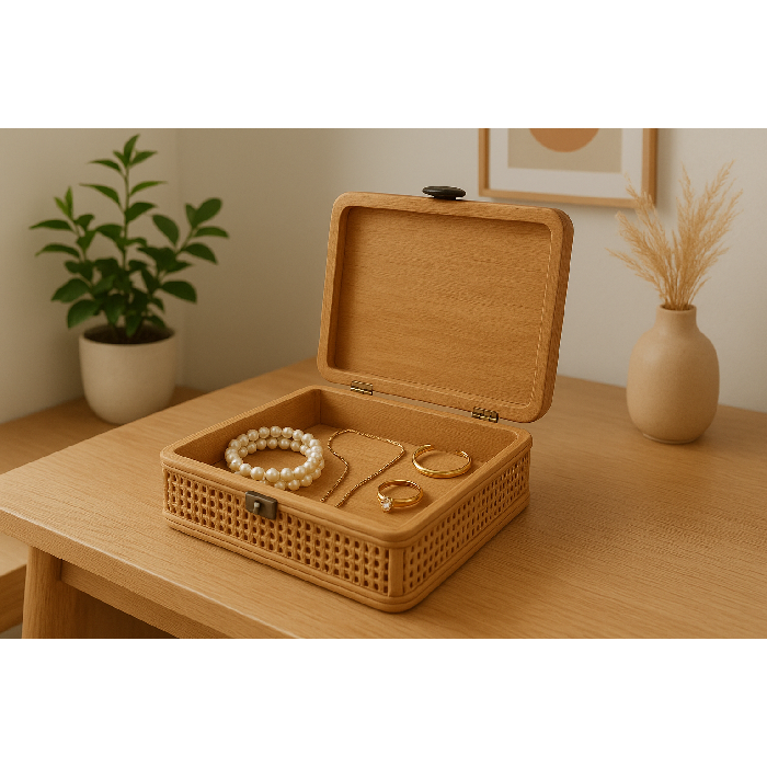 Caixa de Madeira com Rattan