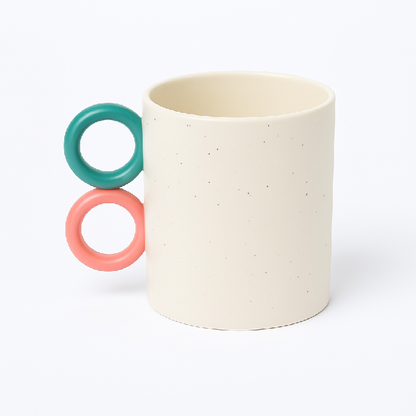 Caneca de Cerâmica Branca com Alça Dupla