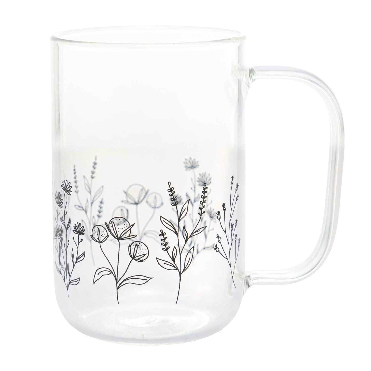 Caneca de Vidro Flor