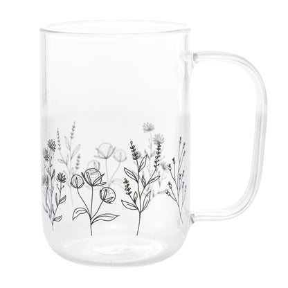 Caneca de Vidro Flor