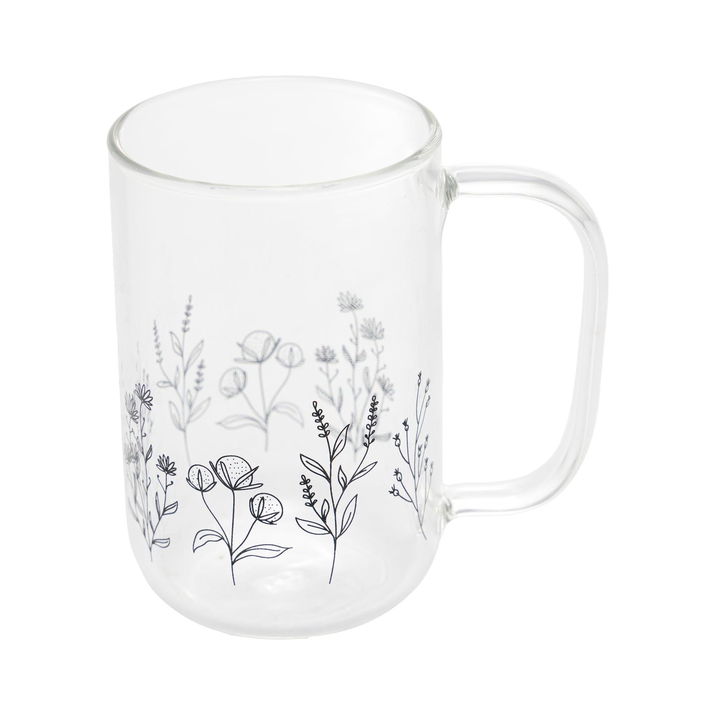 Caneca de Vidro Flor