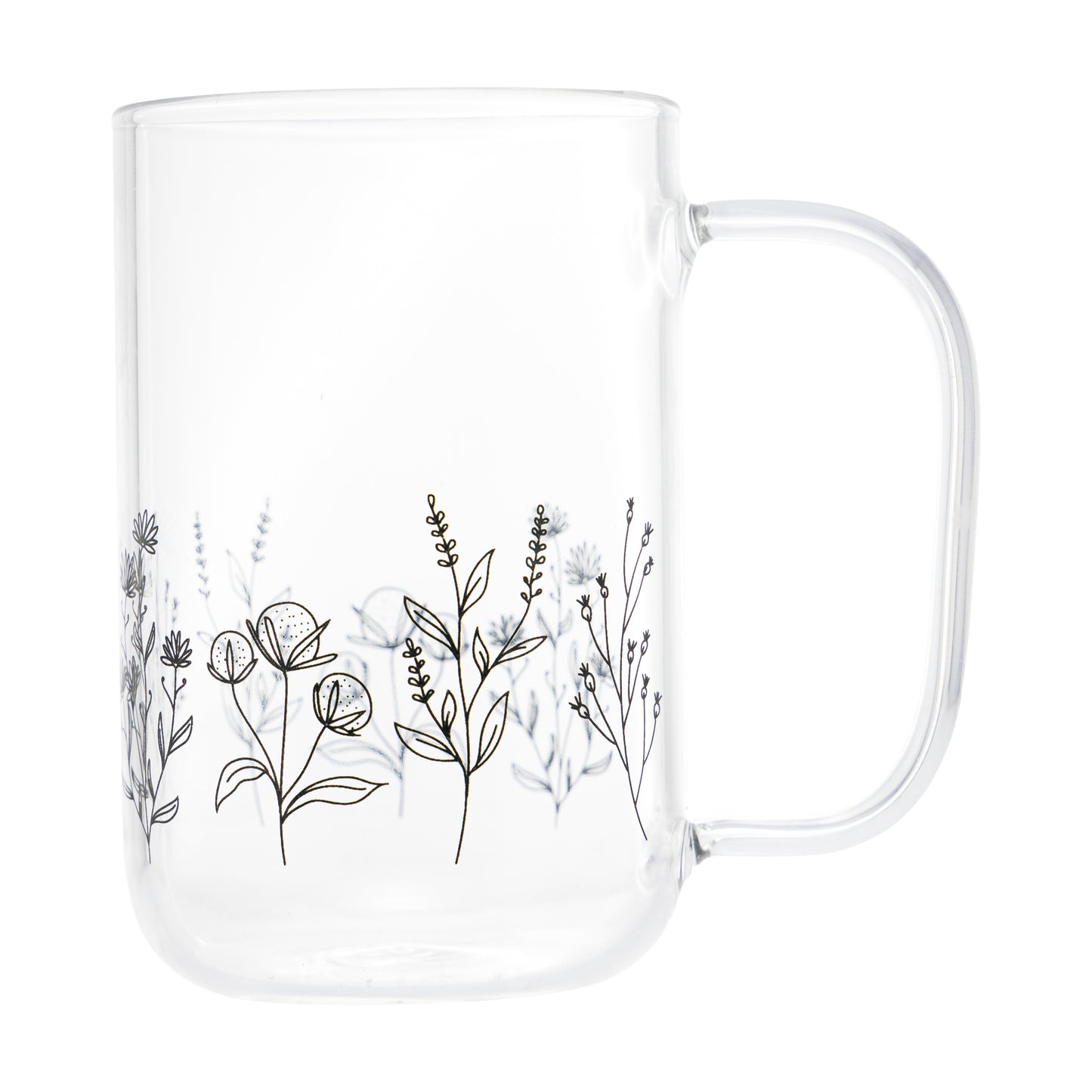 Caneca de Vidro Flor