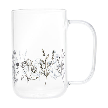 Caneca de Vidro Flor