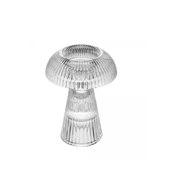 Castiçal Mushroom Lines de Vidro