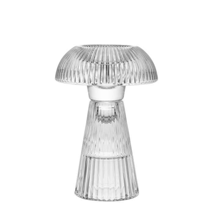 Castiçal Mushroom Lines de Vidro