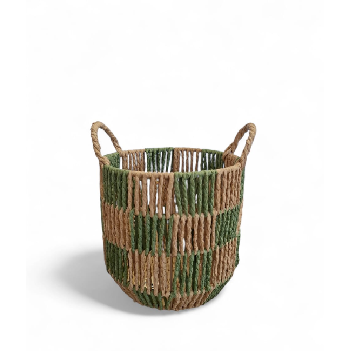 Cesto Xadrez Verde M