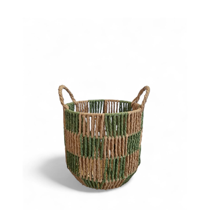 Cesto Xadrez Verde P