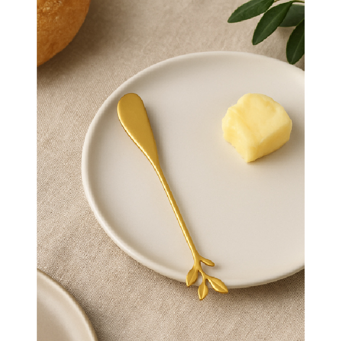 Espatula em Aço Inox Leaves Dourado