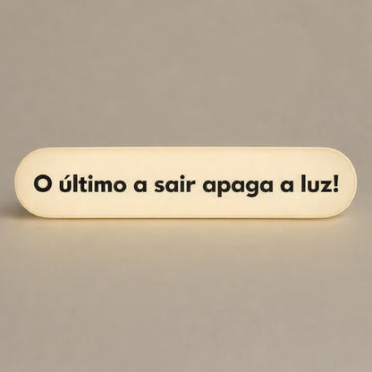 Luminária Pílula Branca Frases