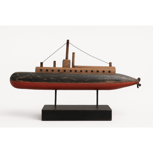 Navio Decorativo em Madeira – Estilo Retro