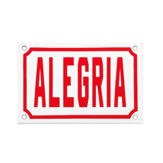 Placa Decorativa Esmaltada Alegria