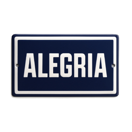 Placa Decorativa Esmaltada Alegria