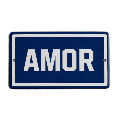 Placa Decorativa Esmaltada Amor