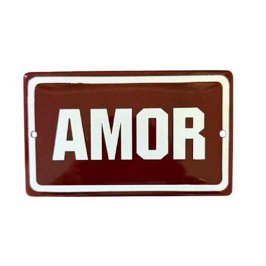 Placa Decorativa Esmaltada Amor