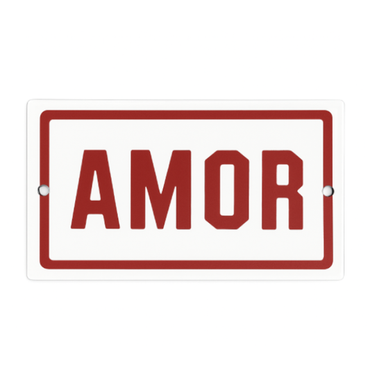 Placa Decorativa Esmaltada Amor
