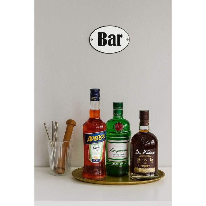 Placa Decorativa Esmaltada Bar