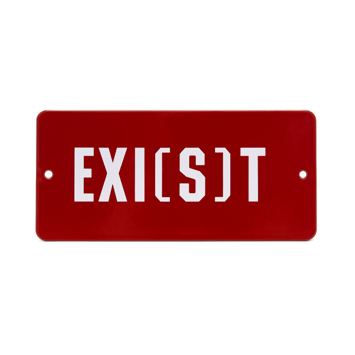 Placa Decorativa Esmaltada EXI(S)T