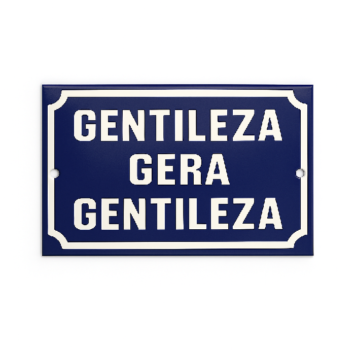 Placa Decorativa Esmaltada Gentileza Gera Gentileza