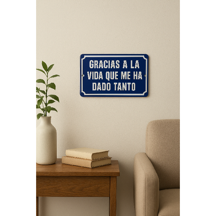 Placa Decorativa Esmaltada Gracias a La Vida