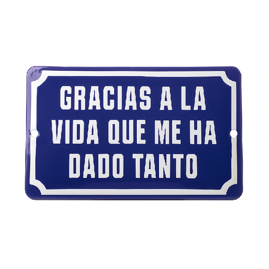 Placa Decorativa Esmaltada Gracias a La Vida