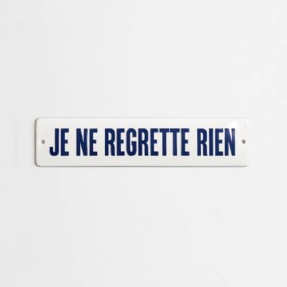 Placa Decorativa Esmaltada Je Ne Regrette Rien