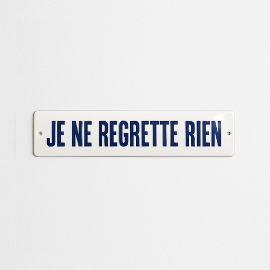 Placa Decorativa Esmaltada Je Ne Regrette Rien