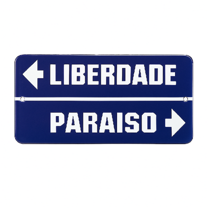 Placa Decorativa Esmaltada Liberdade Paraíso