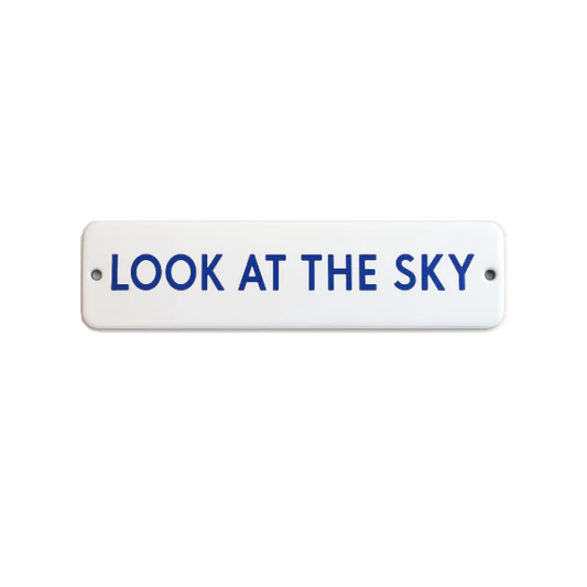 Placa Decorativa Esmaltada Look At the the Sky