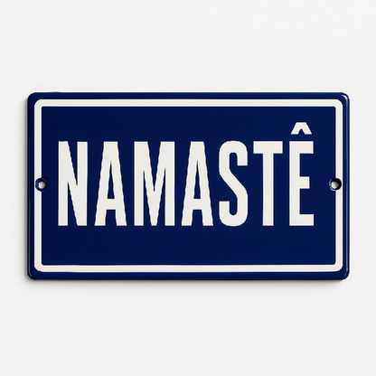 Placa Decorativa Esmaltada Namastê