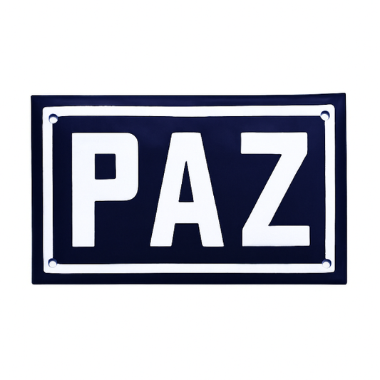 Placa Decorativa Esmaltada Paz