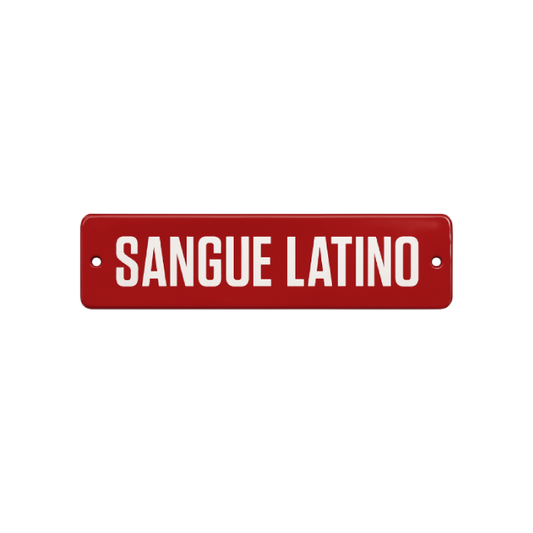 Placa Decorativa Esmaltada Sangue Latino