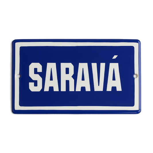 Placa Decorativa Esmaltada Saravá