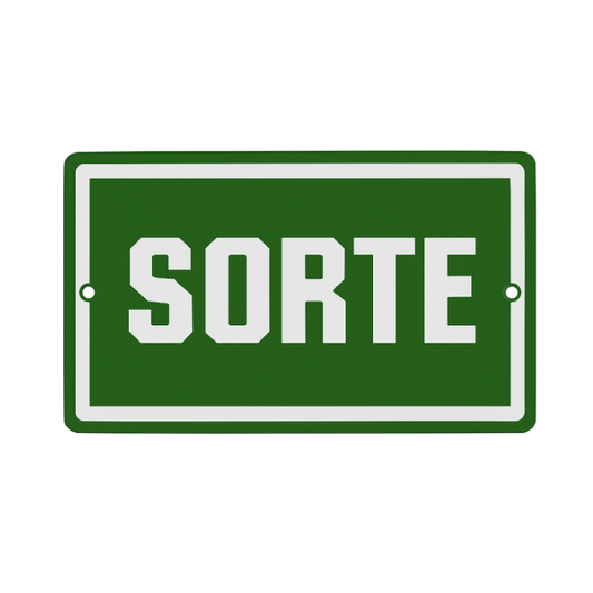 Placa Decorativa Esmaltada Sorte
