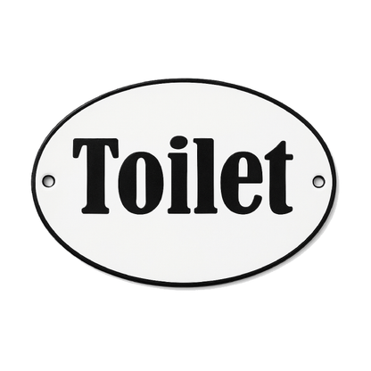 Placa Decorativa Esmaltada Toilet