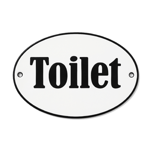 Placa Decorativa Esmaltada Toilet