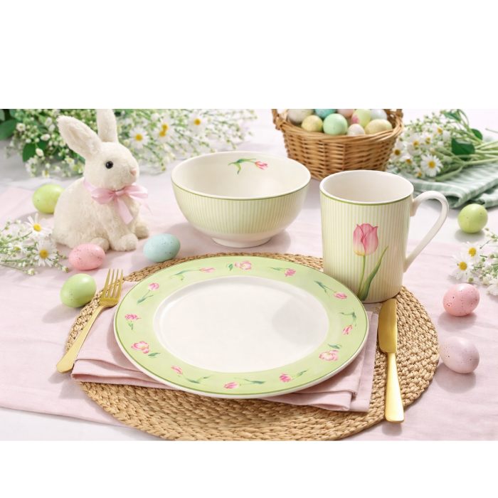 Prato de Sobremesa de Porcelana Tulipa