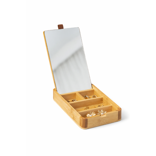 Porta-Joias de Bambu com Espelho