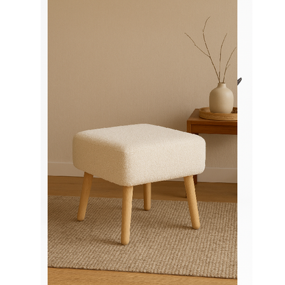 Pufe em Madeira e Boucle